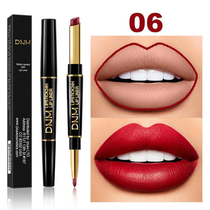 Double Ended Matte Lipstick - Long Lasting Waterproof - Dark Red Lips 06 Full Size