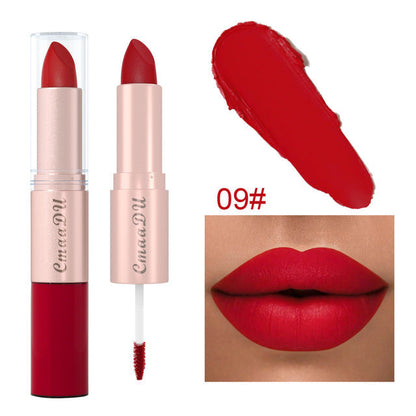 Double Ended Waterproof Matte Lipstick Nude Red Lip Tint 09