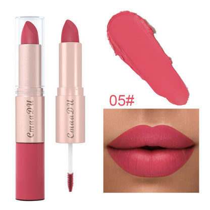Double Ended Waterproof Matte Lipstick Nude Red Lip Tint 05