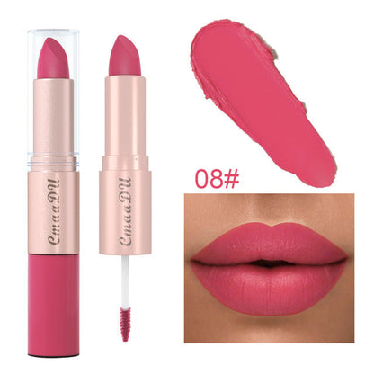 Double Ended Waterproof Matte Lipstick Nude Red Lip Tint 08