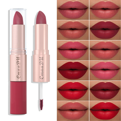 Double Ended Waterproof Matte Lipstick Nude Red Lip Tint