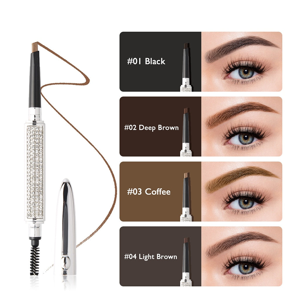 Double Headed Eyebrow Brush Eyebrow Pencil Long Lasting Waterproof 4 Colors Eye Brow Makeup With Free Refill