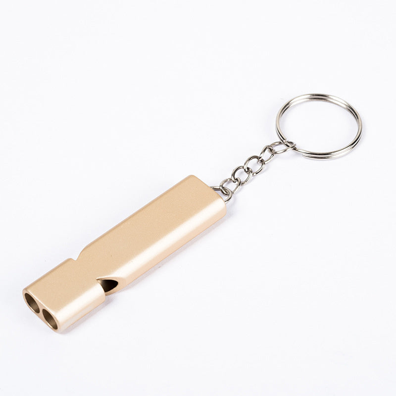 Double-frequency Alloy Aluminum Emergency Survival Whistle Keyring Camping Hiking Outdoor Tools Training Keychain