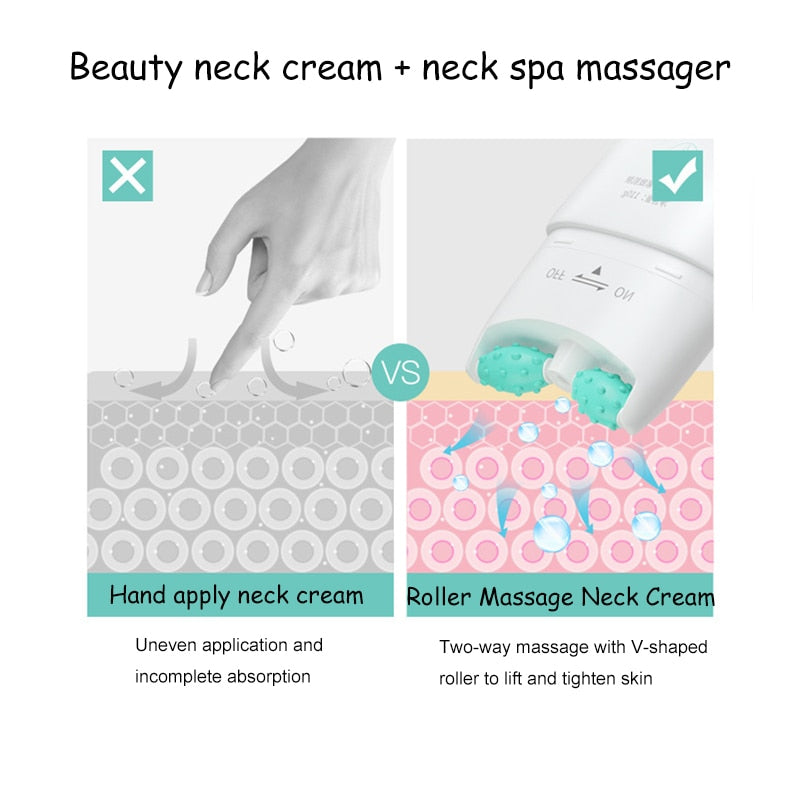 Double -roller Massage Beauty Neck Cream Whitening Anti-aging Remove Wrinkle Moisturizing Firming Skin Care Cream