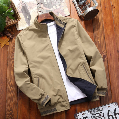 Double-sided Varsity Jacket Men Windbreaker Wear Jackets Men Baseball Jacket Hip Hop Streetwear Coat Solid Color