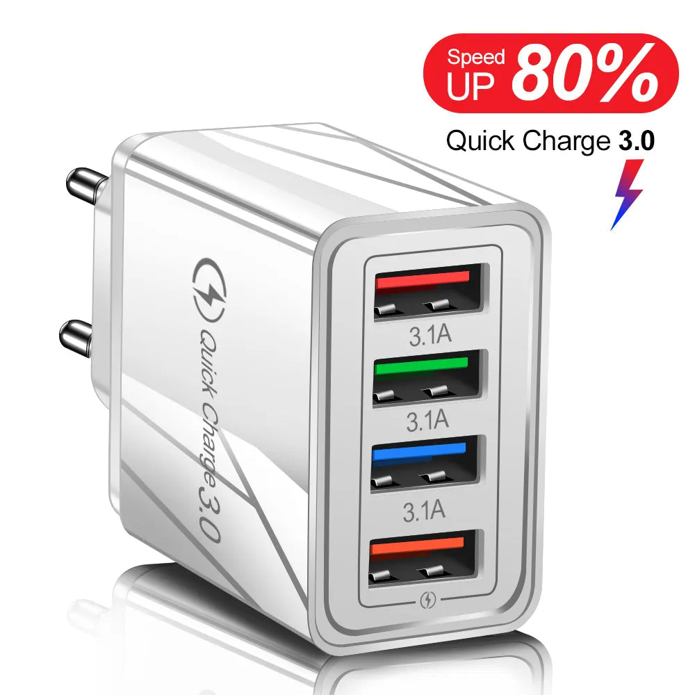 EU/US Plug USB Charger Quick Charge 3.0 For Phone Adapter for iPhone 12 Pro Max Tablet Portable Wall Mobile Charger Fast Charger