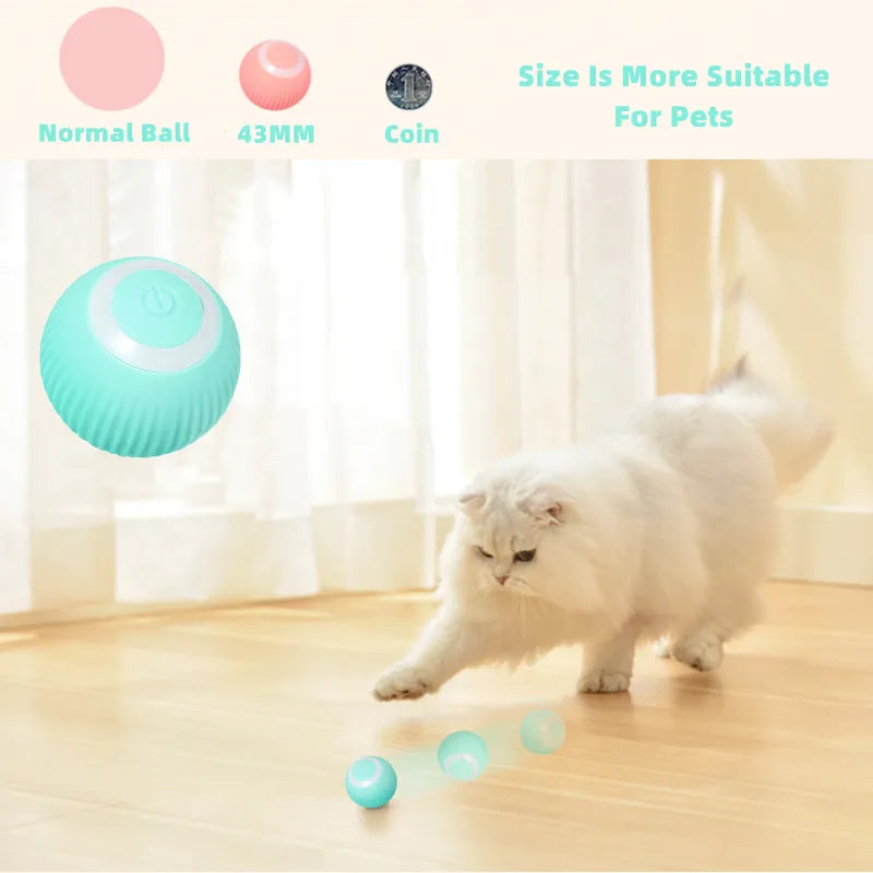 Electric Cat Ball Toys Automatic Rolling Smart Cat Toys Interactive for Cats Training Self-moving Kitten Toys for Indoor Playing