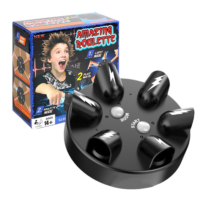 Electric Shock Finger Game - Lucky Finger Lie Detector with Roulette Punishment Props