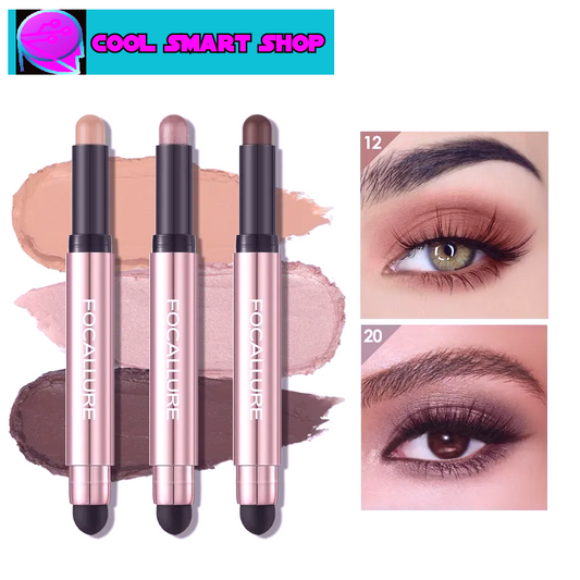 FOCALLURE Pearlescent Eyeshadow Pencil Stick Waterproof Lasting No Crease Highlighter Glitter Eye Shadow Liner Makeup Cosmetics
