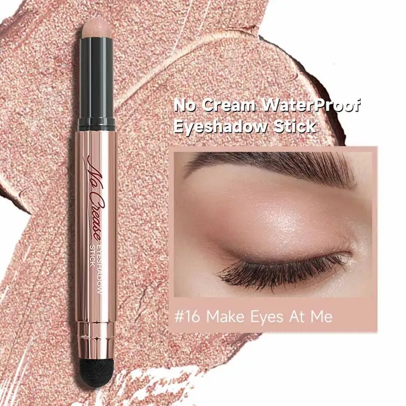 FOCALLURE Pearlescent Eyeshadow Pencil Stick Waterproof Lasting No Crease Highlighter Glitter Eye Shadow Liner Makeup Cosmetics 16