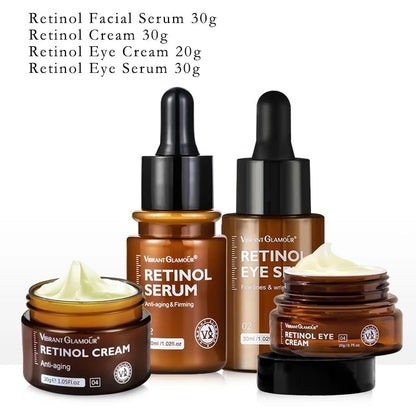 Facial Skin Care Retinol Face Eye Cream Serum Firming Lifting Anti-Aging Reduce Wrinkle Fine Lines Remove Spots Cosmetic Set Default Title