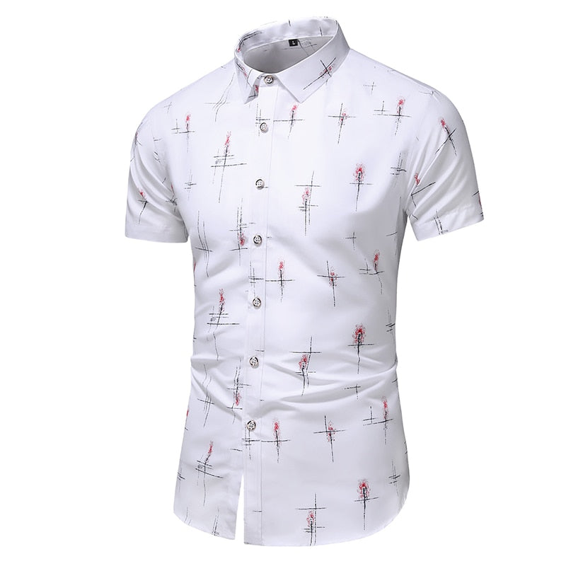 Fashion 9 Style Design Short Sleeve Casual Shirt Men's Print Beach Blouse Summer Clothing Plus Size 5014 16