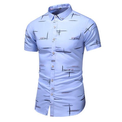 Fashion 9 Style Design Short Sleeve Casual Shirt Men's Print Beach Blouse Summer Clothing Plus Size