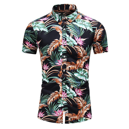 Fashion 9 Style Design Short Sleeve Casual Shirt Men's Print Beach Blouse Summer Clothing Plus Size