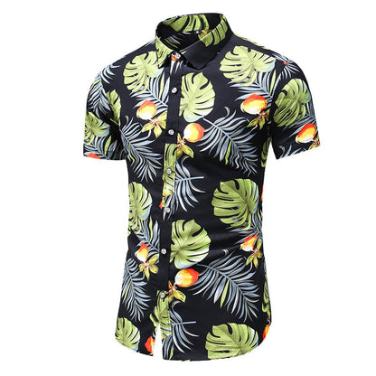 Fashion 9 Style Design Short Sleeve Casual Shirt Men's Print Beach Blouse Summer Clothing Plus Size 9017 6