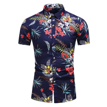 Fashion 9 Style Design Short Sleeve Casual Shirt Men's Print Beach Blouse Summer Clothing Plus Size