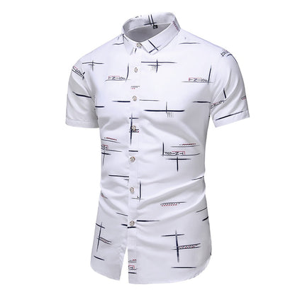 Fashion 9 Style Design Short Sleeve Casual Shirt Men's Print Beach Blouse Summer Clothing Plus Size