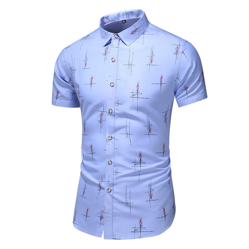 Fashion 9 Style Design Short Sleeve Casual Shirt Men's Print Beach Blouse Summer Clothing Plus Size