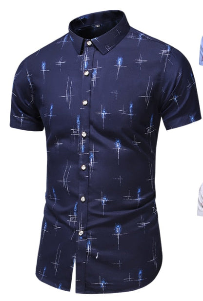 Fashion 9 Style Design Short Sleeve Casual Shirt Men's Print Beach Blouse Summer Clothing Plus Size