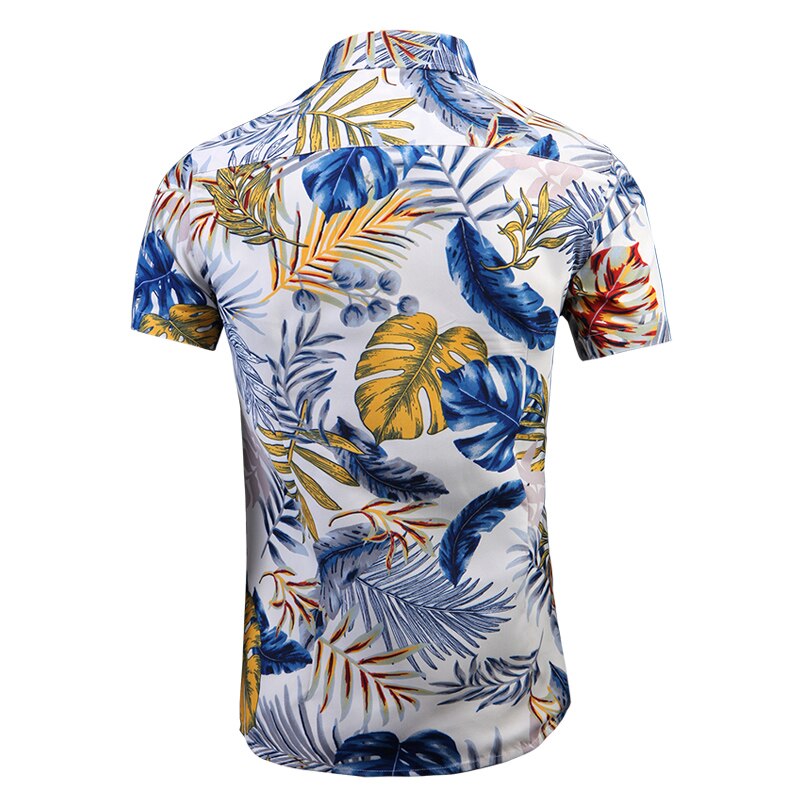 Fashion Summer Clothes Print Brand Hawaiian Beach Shirts For Mens Short Sleeves Casual Blouse Oversize