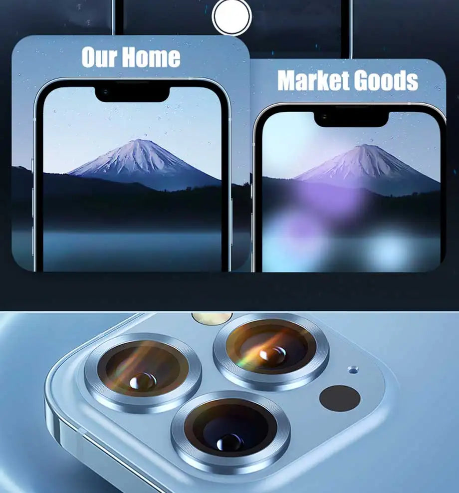 For IPhone 11 12 Pro Max Diamond Metal Camera Protector for IPhone Mini Camera Protector 3PCS/Set Lens Protection Glass