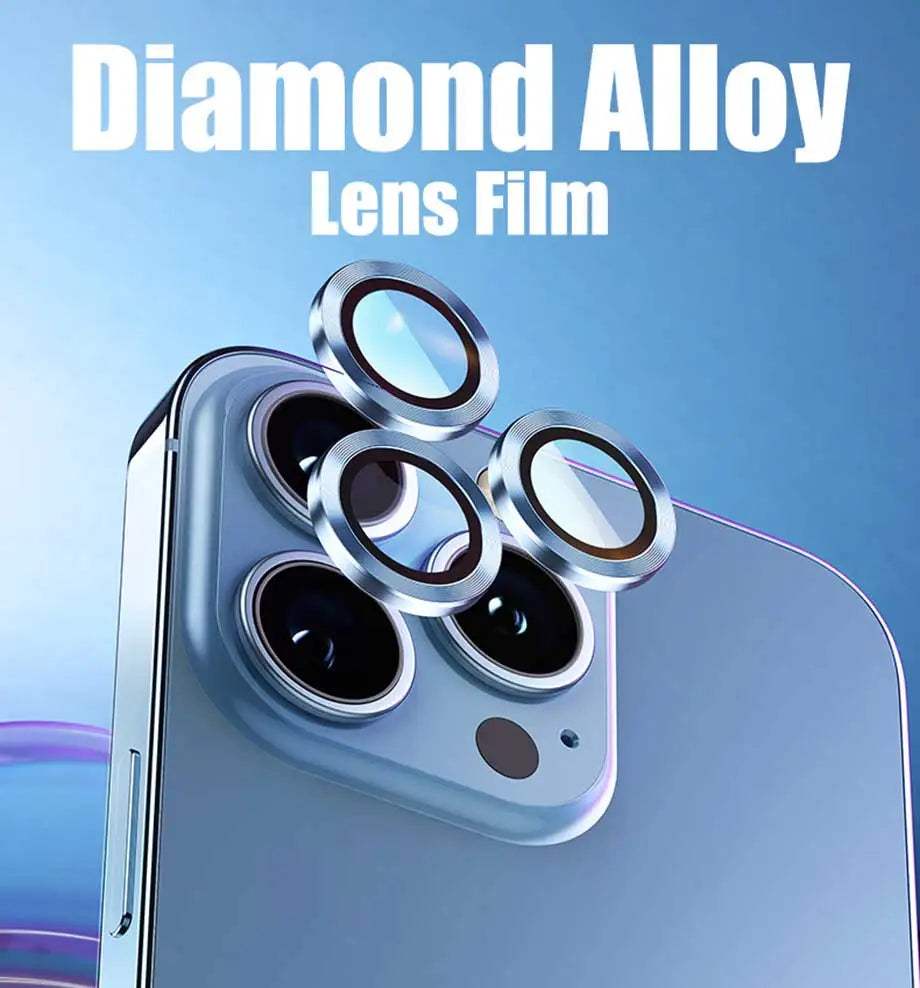 For IPhone 11 12 Pro Max Diamond Metal Camera Protector for IPhone Mini Camera Protector 3PCS/Set Lens Protection Glass