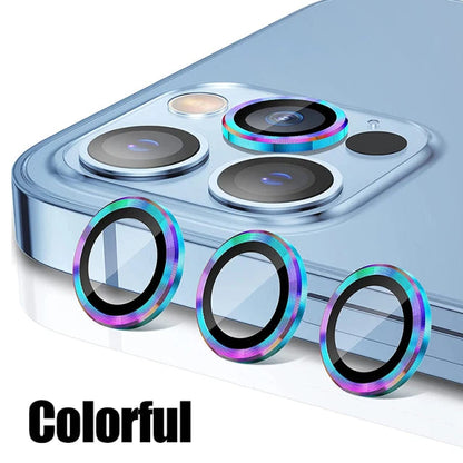 For IPhone 13 14 Pro Max Plus Diamond Metal Camera Protector for IPhone Mini Camera Protector 3PCS/Set Lens Protection Glass Colorful