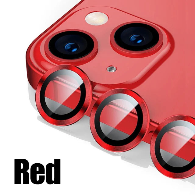 For IPhone 13 14 Pro Max Plus Diamond Metal Camera Protector for IPhone Mini Camera Protector 3PCS/Set Lens Protection Glass Red