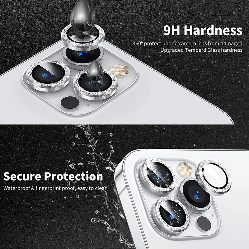 For IPhone 15 Pro Max Diamond Metal Camera Protector for IPhone Mini Camera Protector 3PCS/Set Lens Protection Glass