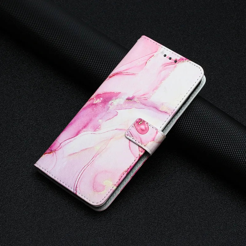 For Xiaomi 13 12 Lite Mi 11 Redmi 12C 10C A1 Note 12 12S 12 Pro 11S 11 Pro 10 Poco X5 F5 Wallet Painted Leather Cover Phone Case Rose Gold
