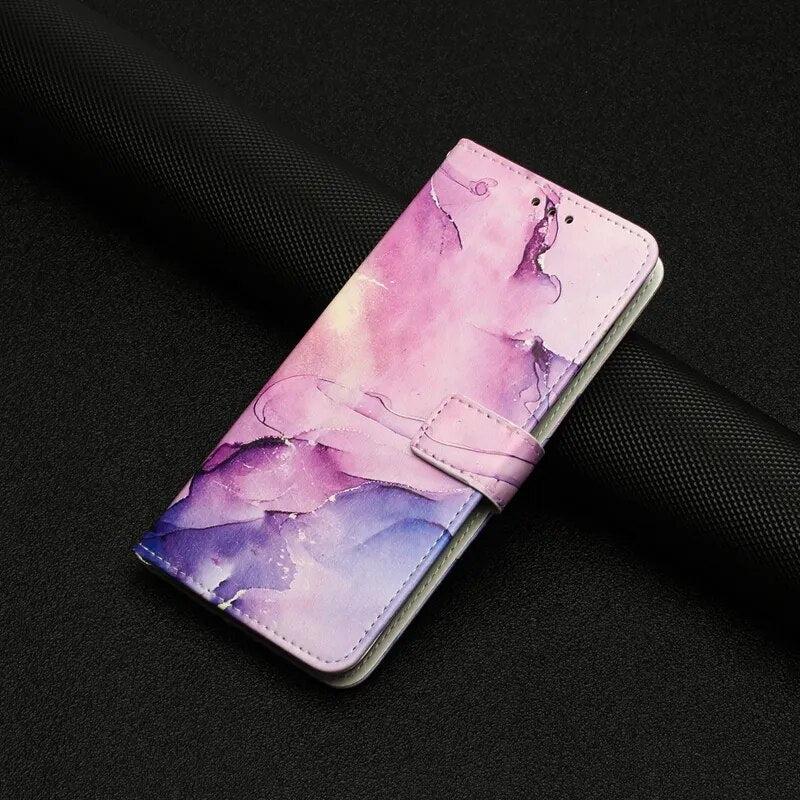 For Xiaomi 13 12 Lite Mi 11 Redmi 12C 10C A1 Note 12 12S 12 Pro 11S 11 Pro 10 Poco X5 F5 Wallet Painted Leather Cover Phone Case Purple