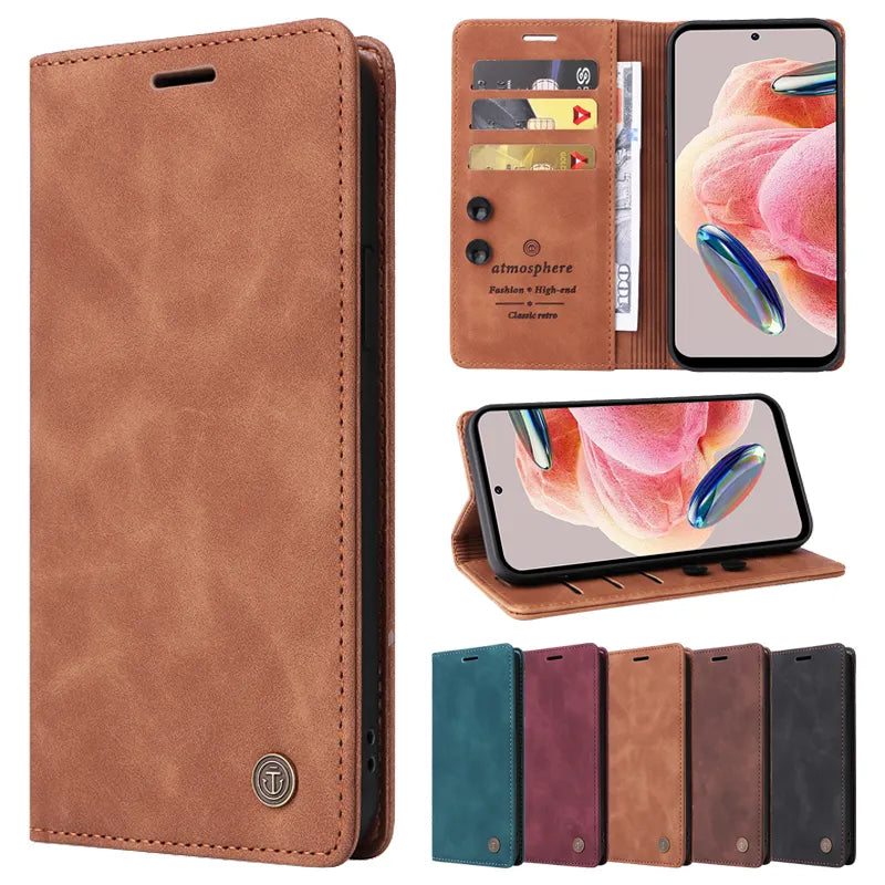 For Xiaomi Redmi 12C 10 9 9A 9T Note 12 12S 12 Pro Plus 11 Pro 10 Pro 9 Pro 9S 8 Pro Poco X3 Pro F5 Wallet Magnetic Leather Case