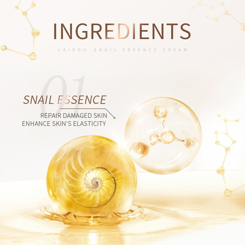 French Snail Hyaluronic Acid Face Cream Moisturizing Anti-aging Wrinkle Cream Improve Cracked Dry Rough Skin Facial Cream