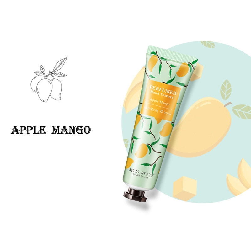 Fruit Apple Green Tea Pear Lemon Mango Lily Moisturize Hydrate Hand Cream for Winter Hand Care Anti Dry Nourish Skin Care 30g