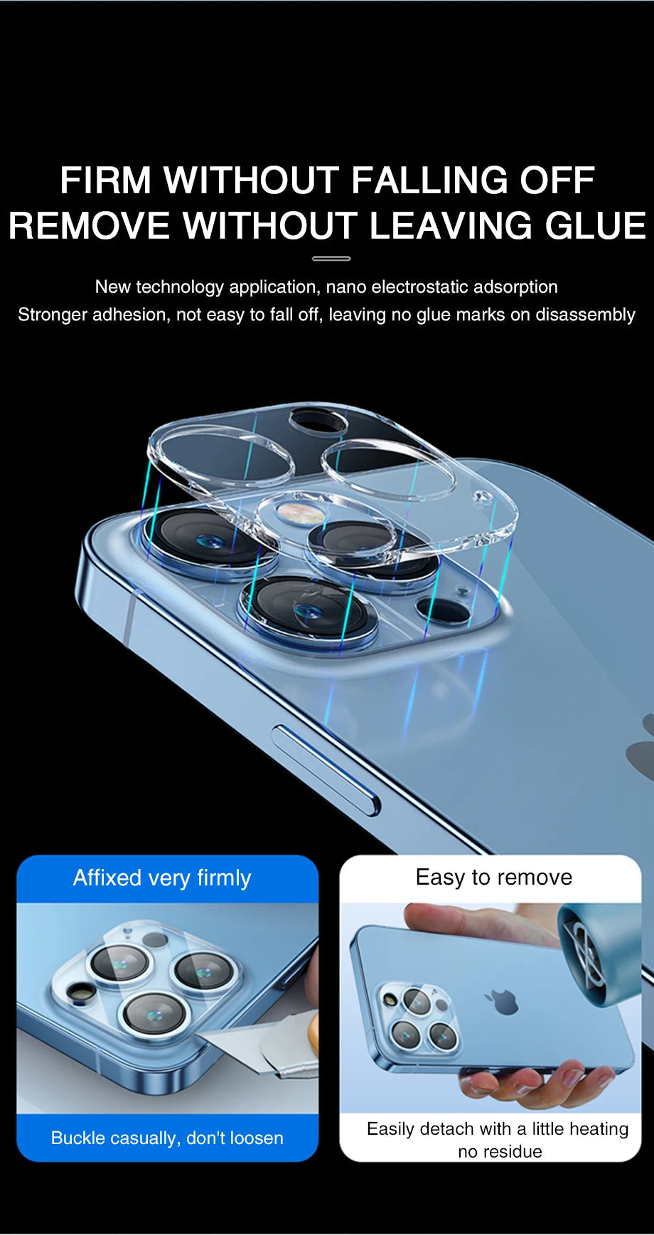 Full Cover HD Back Camera Glass Protectors for iPhone 13 12 15 Pro Max 13Mini Lens Protective Glass Film on IPhone 11 14 PRO MAX