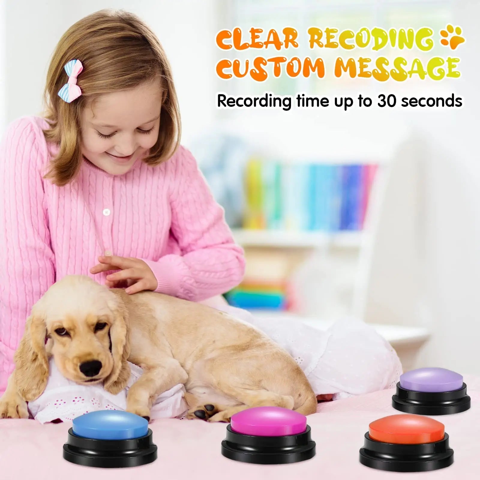 Funny Dog Recordable Pet Toys Travel Talking Pet Starters Pet Speaking Buttons Portable Cute Pet Supplies Communication Dog