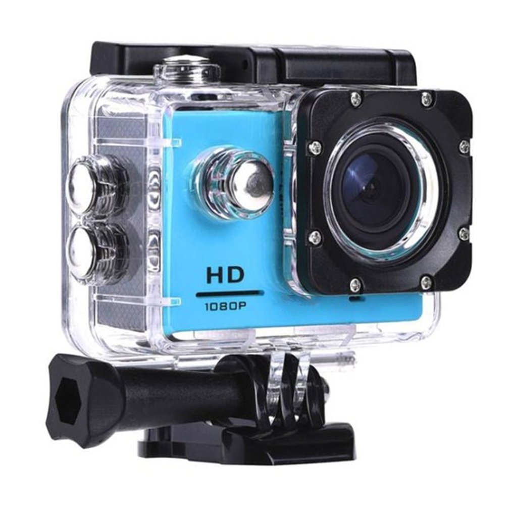 G22 1080P HD Shooting Waterproof Digital Video Camera COMS Sensor Wide Angle Lens Sports Camera For Swimming Diving Camera blue