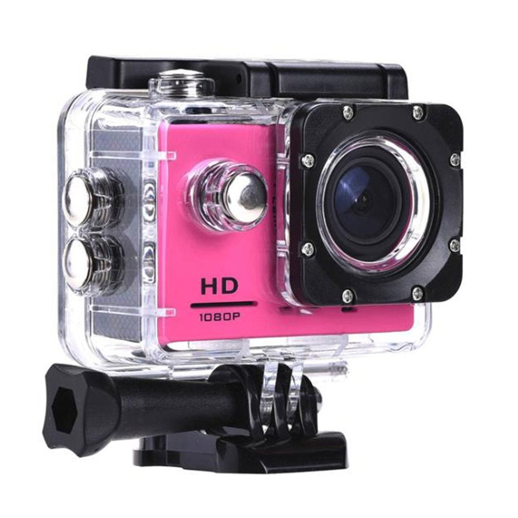 G22 1080P HD Shooting Waterproof Digital Video Camera COMS Sensor Wide Angle Lens Sports Camera For Swimming Diving Camera pink
