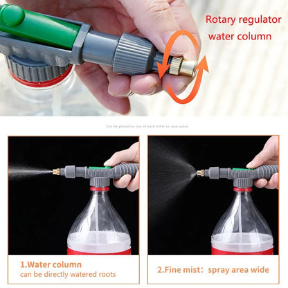 Garden Watering Sprayers Beverage Bottle Watering Can High Pressure Small Manual Pressure Adjustable Spray Head Irrigation Tools