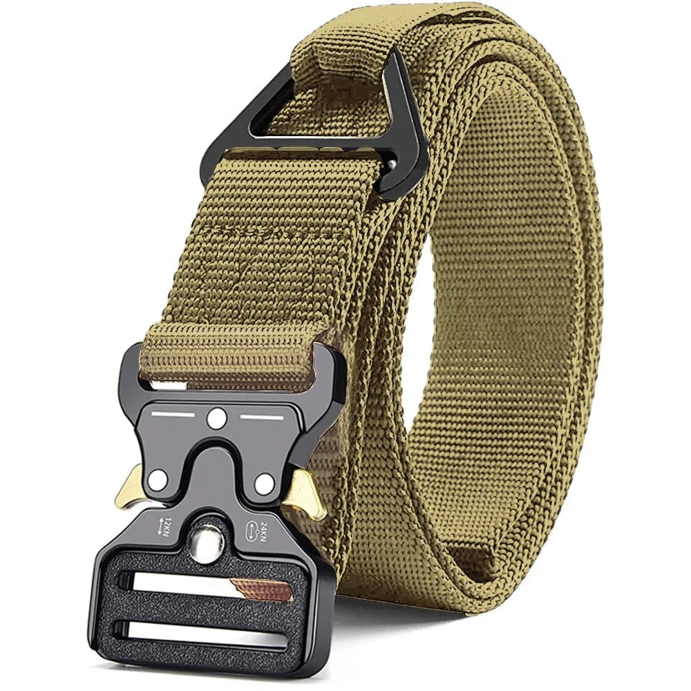 Genuine tactical belt quick release outdoor military belt soft real nylon sports accessories men and women black belt ZV08 brown China 125CM