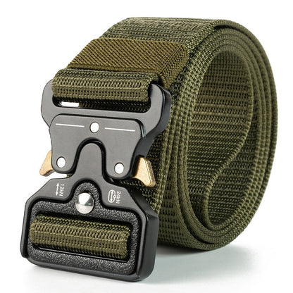 Genuine tactical belt quick release outdoor military belt soft real nylon sports accessories men and women black belt ZV01 green China 125CM