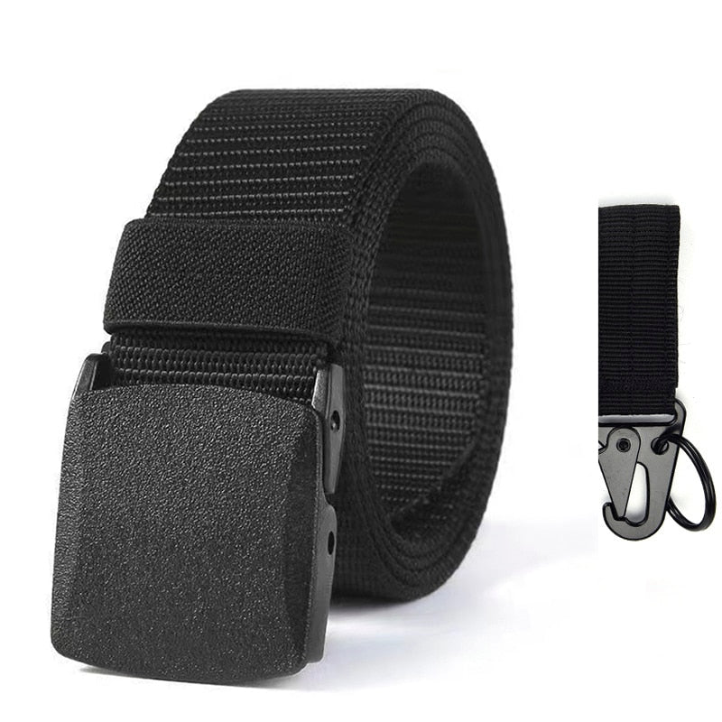 Genuine tactical belt quick release outdoor military belt soft real nylon sports accessories men and women black belt ZV03 Black and gou China 125CM