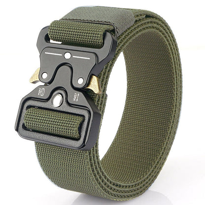 Genuine tactical belt quick release outdoor military belt soft real nylon sports accessories men and women black belt 01 Elasticity green China 125CM