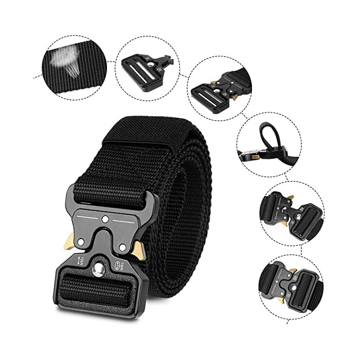 Genuine tactical belt quick release outdoor military belt soft real nylon sports accessories men and women black belt