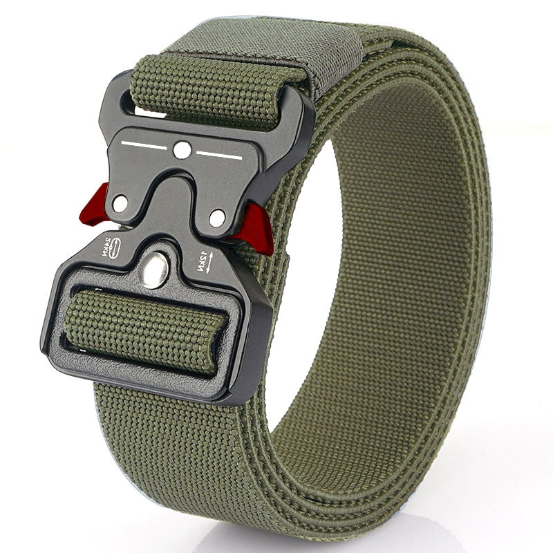 Genuine tactical belt quick release outdoor military belt soft real nylon sports accessories men and women black belt Elasticity Red green China 125CM