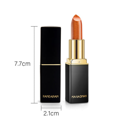 Glitter Lipstick Long Lasting Non-stick Cup Velve Sexy Nude Red Lipstick Shimmer Gold Waterproof Moisturizing Women Lips Makeup