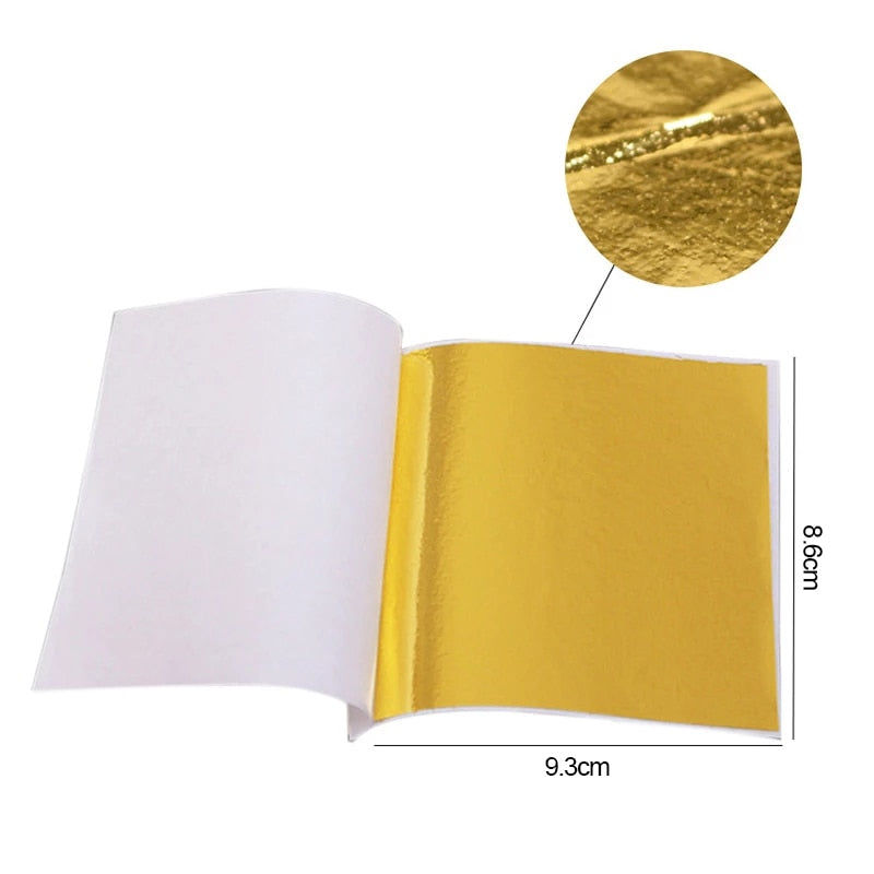 Gold and Silver Foil Sheets for DIY Art and Craft, Cake and Dessert Decorations - 100/200 Pack for Birthdays, Weddings, and Parties