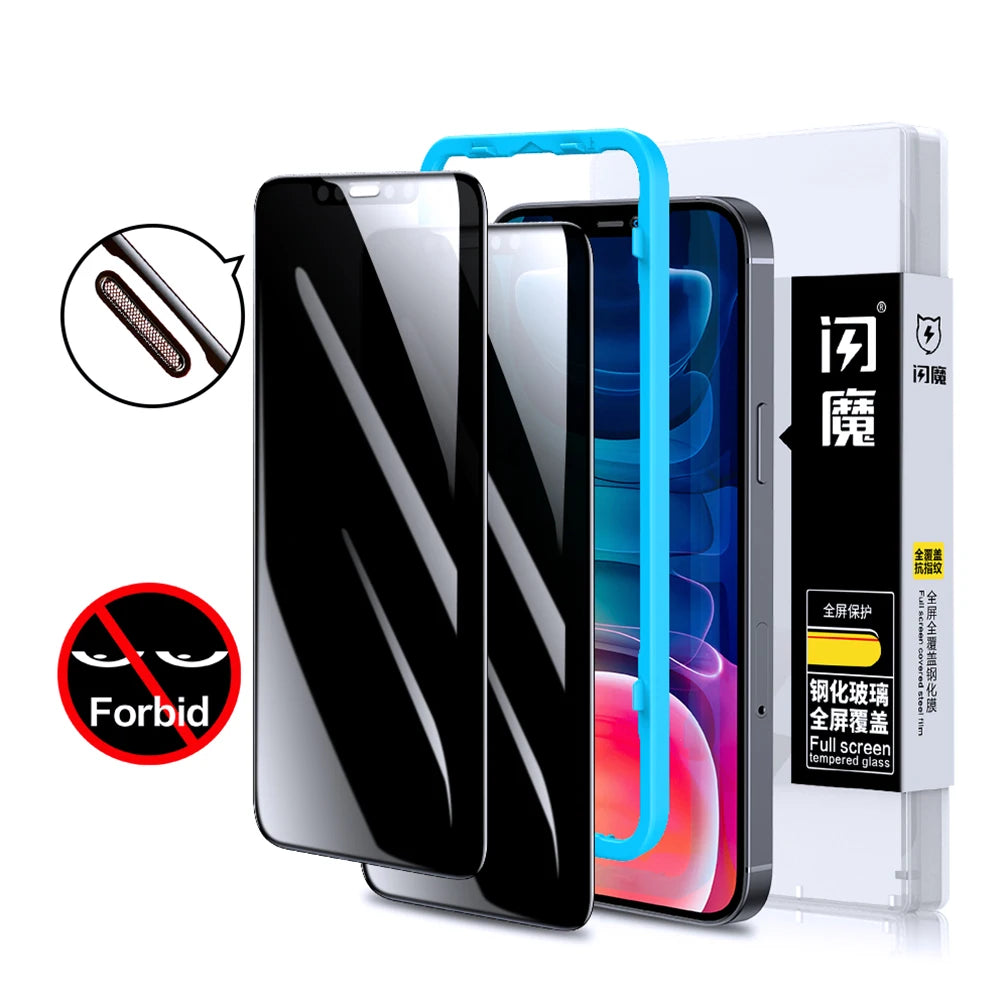 Anti-peeping Dust Proof Screen Protector For iPhone 12 13 Pro max 12mini 6.1 6.7 5.4 inch Full Coverage Privacy Glass Anti-peeping
