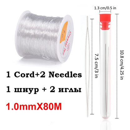 100M Plastic Crystal DIY Beading Stretch Cords Elastic Line Jewelry Making Supply Wire String jeweleri thread String Thread 1.0mmX80M Crystal 1 China