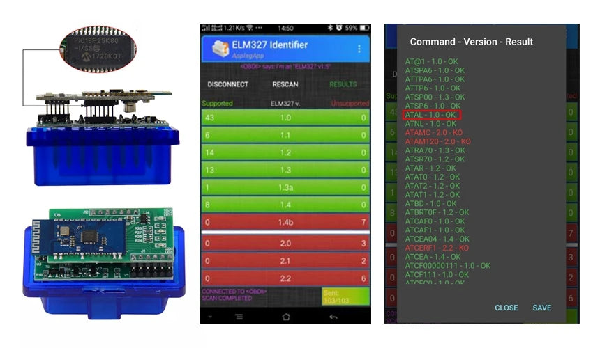 Newest ELM327 V1.5 PIC18F25K80 ELM327 OBD2 Scanner ELM 327 Bluetooth-compatible Android/PC ELM 327 OBD2 Adapter ELM327 V1.5